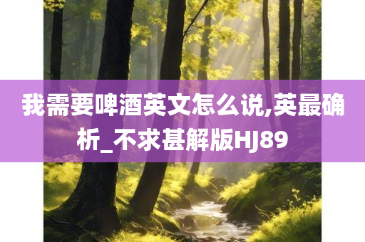 我需要啤酒英文怎么说,英最确析_不求甚解版HJ89