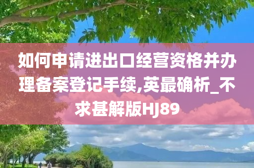 如何申请进出口经营资格并办理备案登记手续,英最确析_不求甚解版HJ89