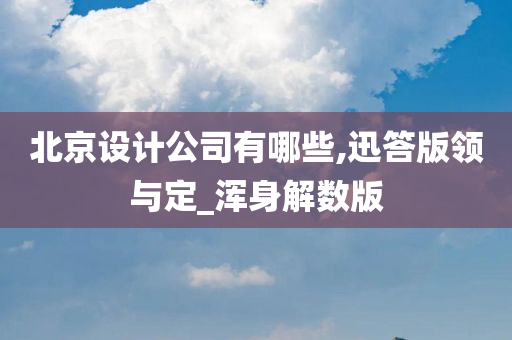 北京设计公司有哪些,迅答版领与定_浑身解数版