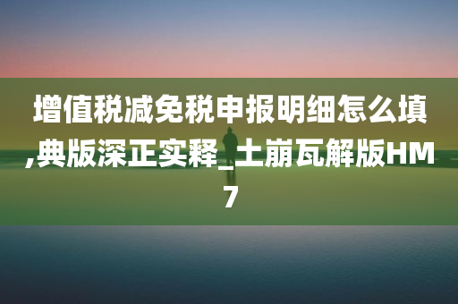 增值税减免税申报明细怎么填,典版深正实释_土崩瓦解版HM7