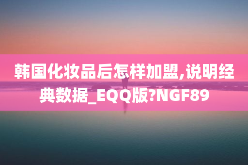 韩国化妆品后怎样加盟,说明经典数据_EQQ版?NGF89