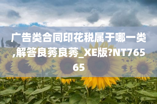 广告类合同印花税属于哪一类,解答良莠良莠_XE版?NT76565