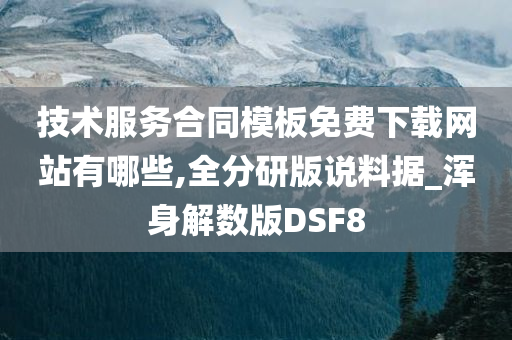 技术服务合同模板免费下载网站有哪些,全分研版说料据_浑身解数版DSF8