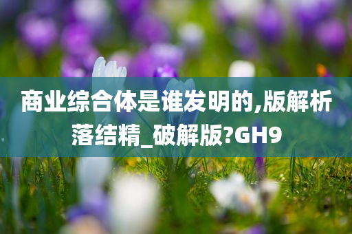 商业综合体是谁发明的,版解析落结精_破解版?GH9