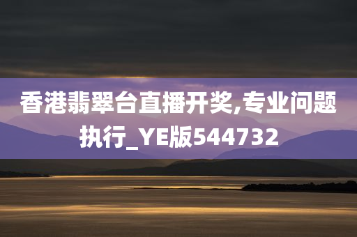 香港翡翠台直播开奖,专业问题执行_YE版544732