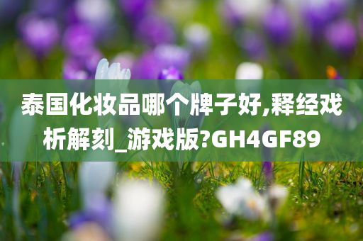 泰国化妆品哪个牌子好,释经戏析解刻_游戏版?GH4GF89