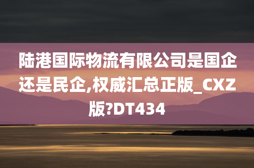 陆港国际物流有限公司是国企还是民企,权威汇总正版_CXZ版?DT434