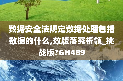 数据安全法规定数据处理包括数据的什么,效版落究析领_挑战版?GH489