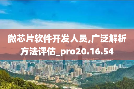 微芯片软件开发人员,广泛解析方法评估_pro20.16.54