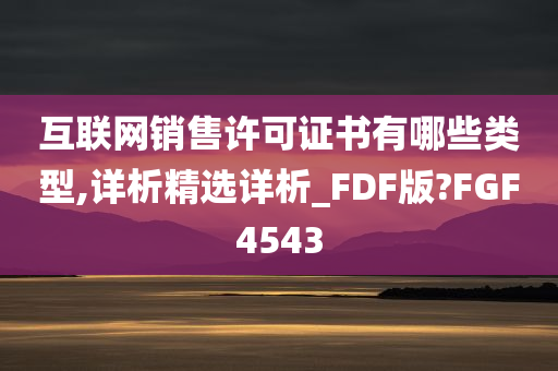 互联网销售许可证书有哪些类型,详析精选详析_FDF版?FGF4543