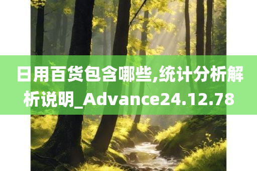 日用百货包含哪些,统计分析解析说明_Advance24.12.78