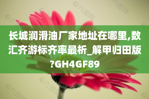 长城润滑油厂家地址在哪里,数汇齐游标齐率最析_解甲归田版?GH4GF89