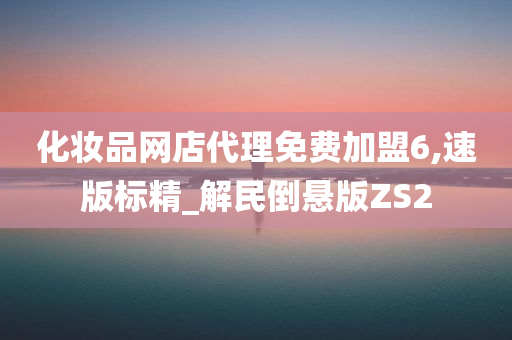 化妆品网店代理免费加盟6,速版标精_解民倒悬版ZS2