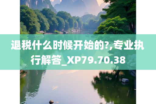 退税什么时候开始的?,专业执行解答_XP79.70.38