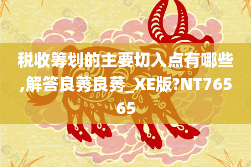 税收筹划的主要切入点有哪些,解答良莠良莠_XE版?NT76565