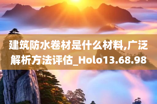 建筑防水卷材是什么材料,广泛解析方法评估_Holo13.68.98