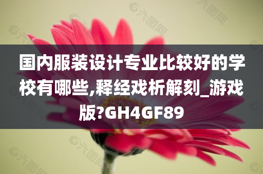 国内服装设计专业比较好的学校有哪些,释经戏析解刻_游戏版?GH4GF89