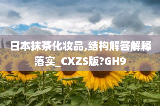 日本抹茶化妆品,结构解答解释落实_CXZS版?GH9