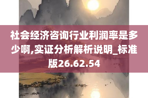 社会经济咨询行业利润率是多少啊,实证分析解析说明_标准版26.62.54