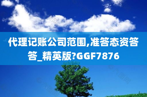 代理记账公司范围,准答态资答答_精英版?GGF7876