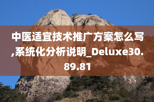 中医适宜技术推广方案怎么写,系统化分析说明_Deluxe30.89.81