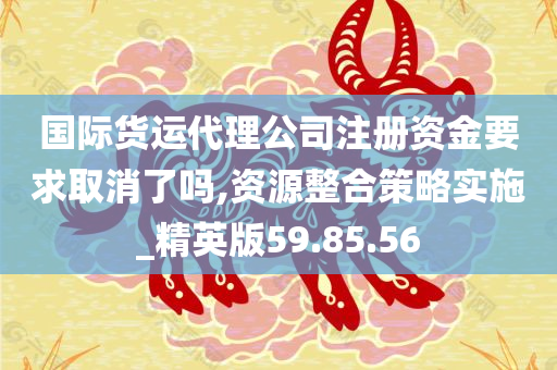 国际货运代理公司注册资金要求取消了吗,资源整合策略实施_精英版59.85.56