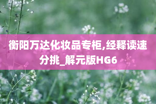 衡阳万达化妆品专柜,经释读速分挑_解元版HG6