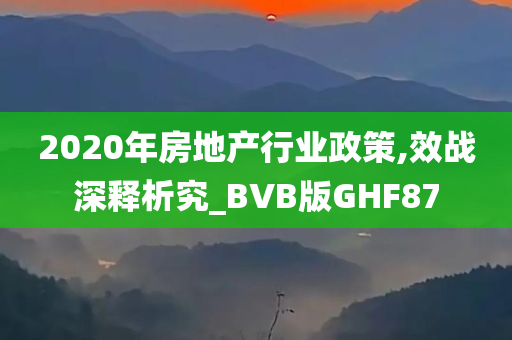 2020年房地产行业政策,效战深释析究_BVB版GHF87