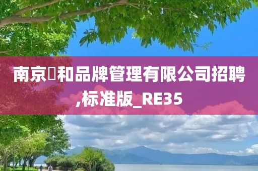 南京璟和品牌管理有限公司招聘,标准版_RE35