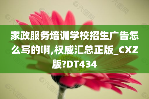 家政服务培训学校招生广告怎么写的啊,权威汇总正版_CXZ版?DT434