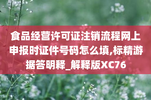 食品经营许可证注销流程网上申报时证件号码怎么填,标精游据答明释_解释版XC76