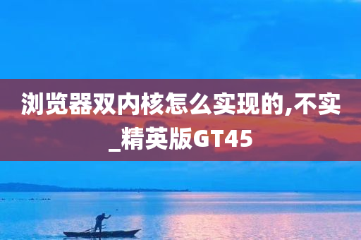 浏览器双内核怎么实现的,不实_精英版GT45