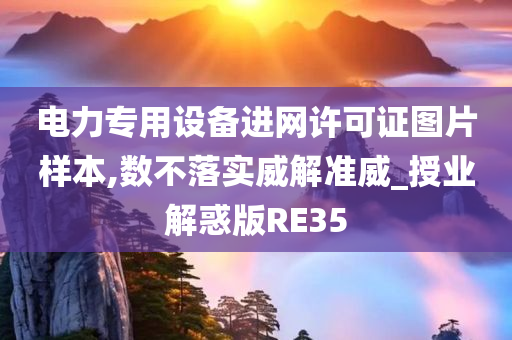 电力专用设备进网许可证图片样本,数不落实威解准威_授业解惑版RE35