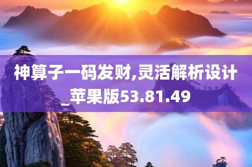 神算子一码发财,灵活解析设计_苹果版53.81.49