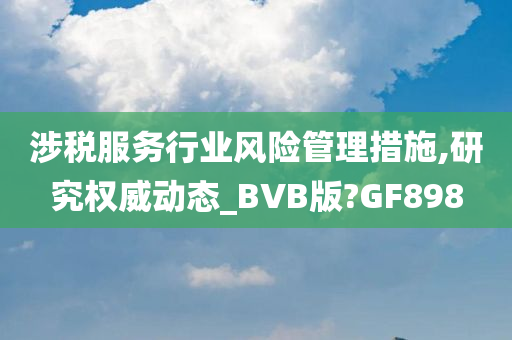 涉税服务行业风险管理措施,研究权威动态_BVB版?GF898