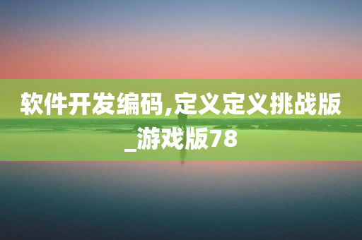 软件开发编码,定义定义挑战版_游戏版78