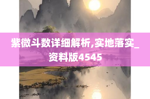 紫微斗数详细解析,实地落实_资料版4545