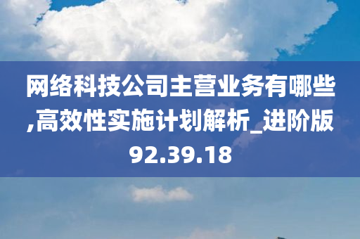 网络科技公司主营业务有哪些,高效性实施计划解析_进阶版92.39.18