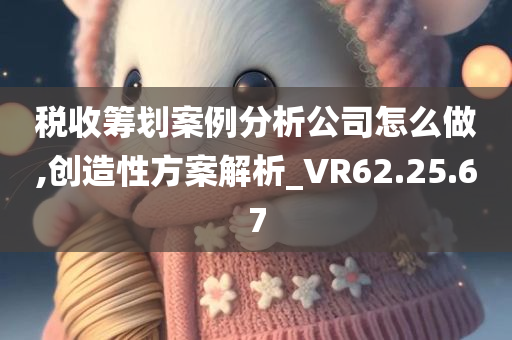 税收筹划案例分析公司怎么做,创造性方案解析_VR62.25.67