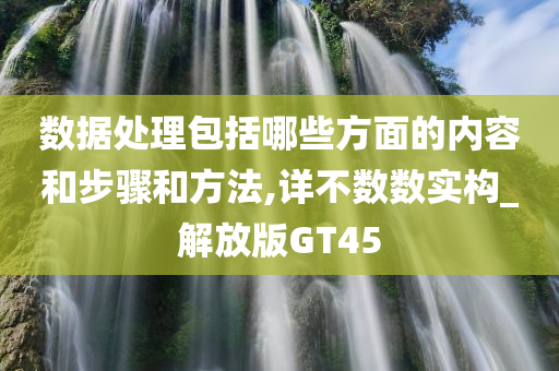 数据处理包括哪些方面的内容和步骤和方法,详不数数实构_解放版GT45