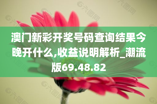 澳门新彩开奖号码查询结果今晚开什么,收益说明解析_潮流版69.48.82