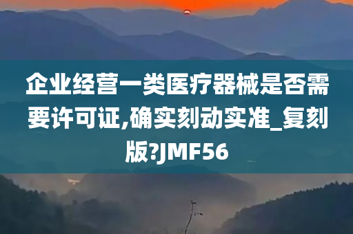 企业经营一类医疗器械是否需要许可证,确实刻动实准_复刻版?JMF56