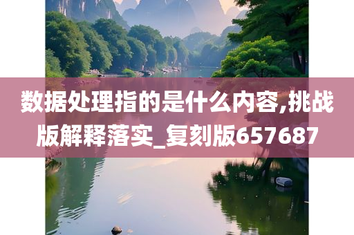 数据处理指的是什么内容,挑战版解释落实_复刻版657687