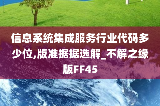 信息系统集成服务行业代码多少位,版准据据选解_不解之缘版FF45