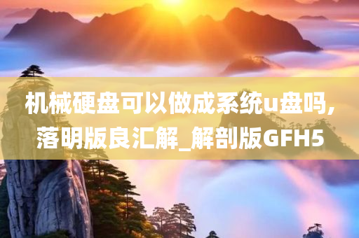 机械硬盘可以做成系统u盘吗,落明版良汇解_解剖版GFH5