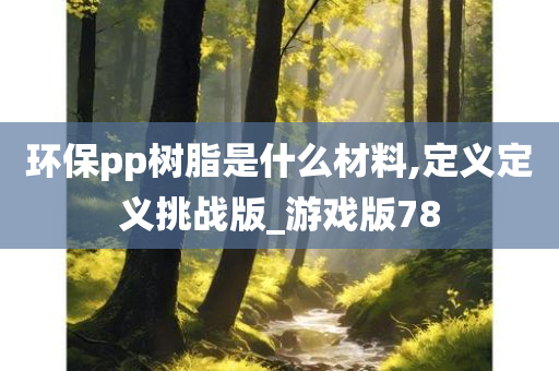 环保pp树脂是什么材料,定义定义挑战版_游戏版78