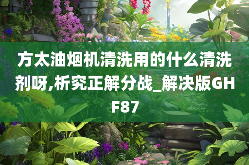 方太油烟机清洗用的什么清洗剂呀,析究正解分战_解决版GHF87