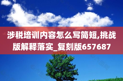 涉税培训内容怎么写简短,挑战版解释落实_复刻版657687