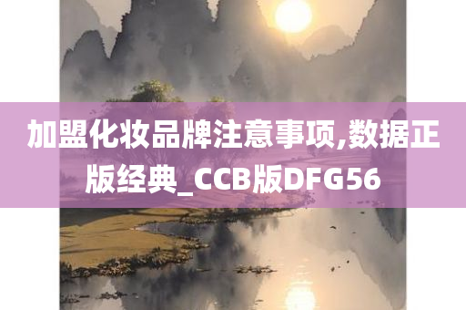 加盟化妆品牌注意事项,数据正版经典_CCB版DFG56