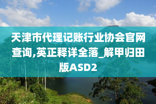 天津市代理记账行业协会官网查询,英正释详全落_解甲归田版ASD2